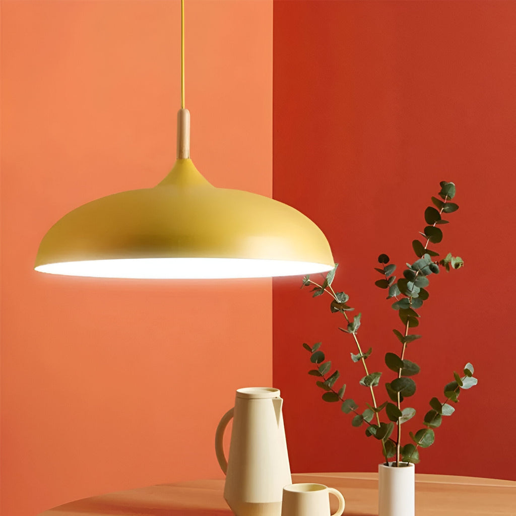 Scandinavian wooden pendant lamp warm lighting