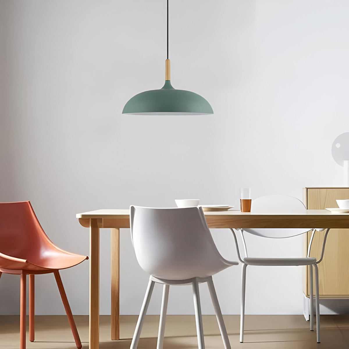 Scandinavian wooden pendant lamp warm lighting