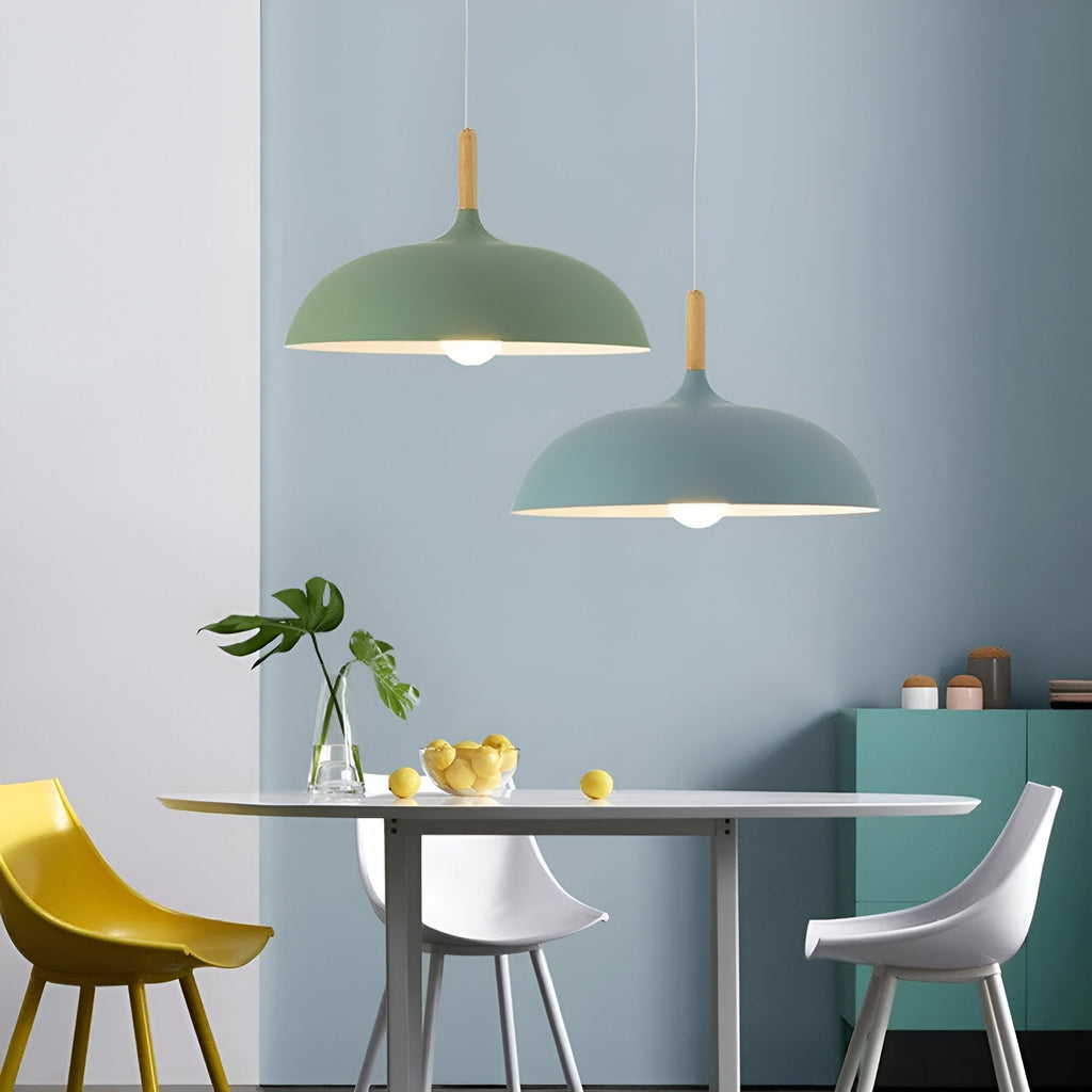 Scandinavian wooden pendant lamp warm lighting