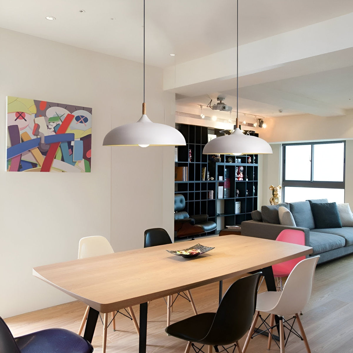 Scandinavian wooden pendant lamp warm lighting