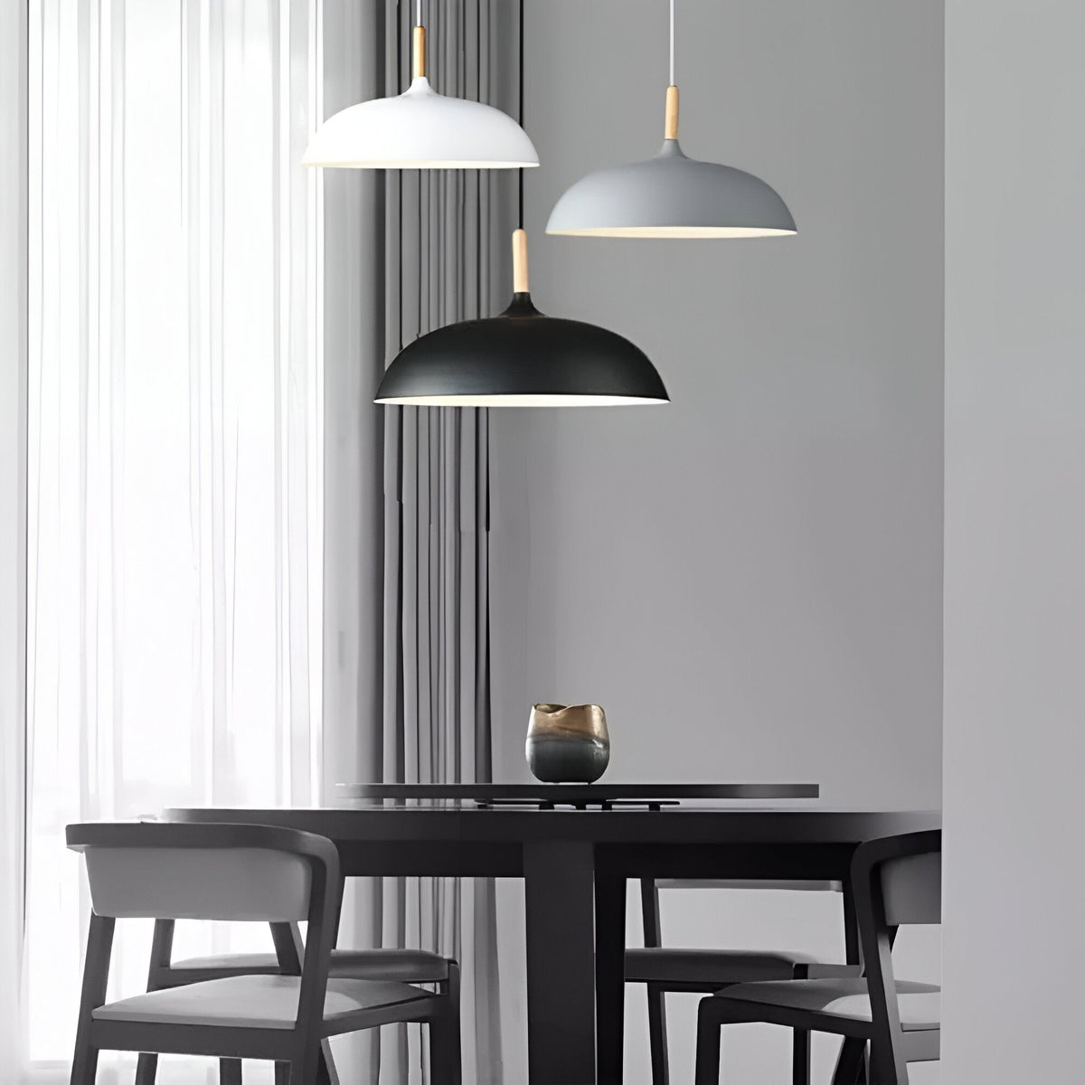 Scandinavian wooden pendant lamp warm lighting
