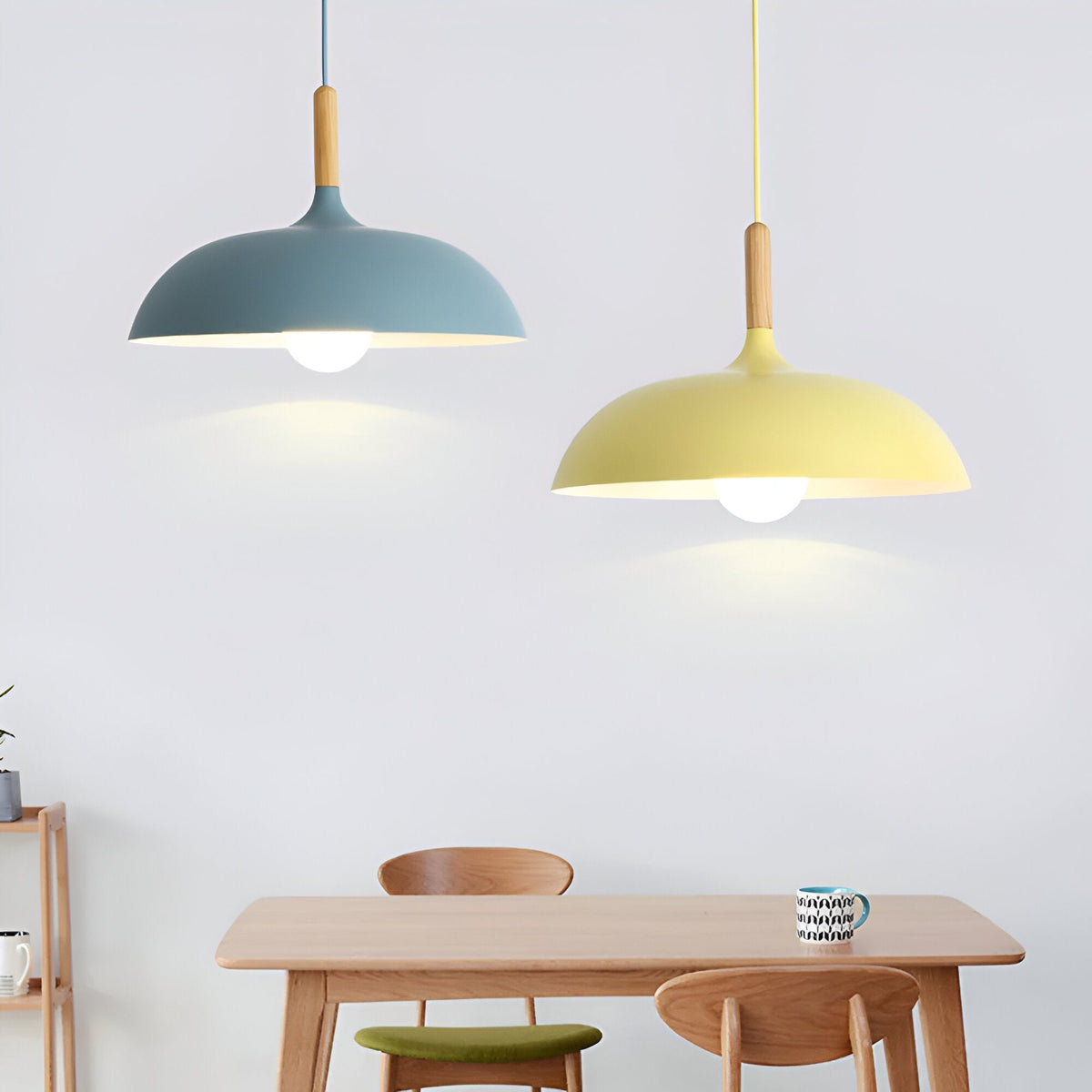 Scandinavian wooden pendant lamp warm lighting