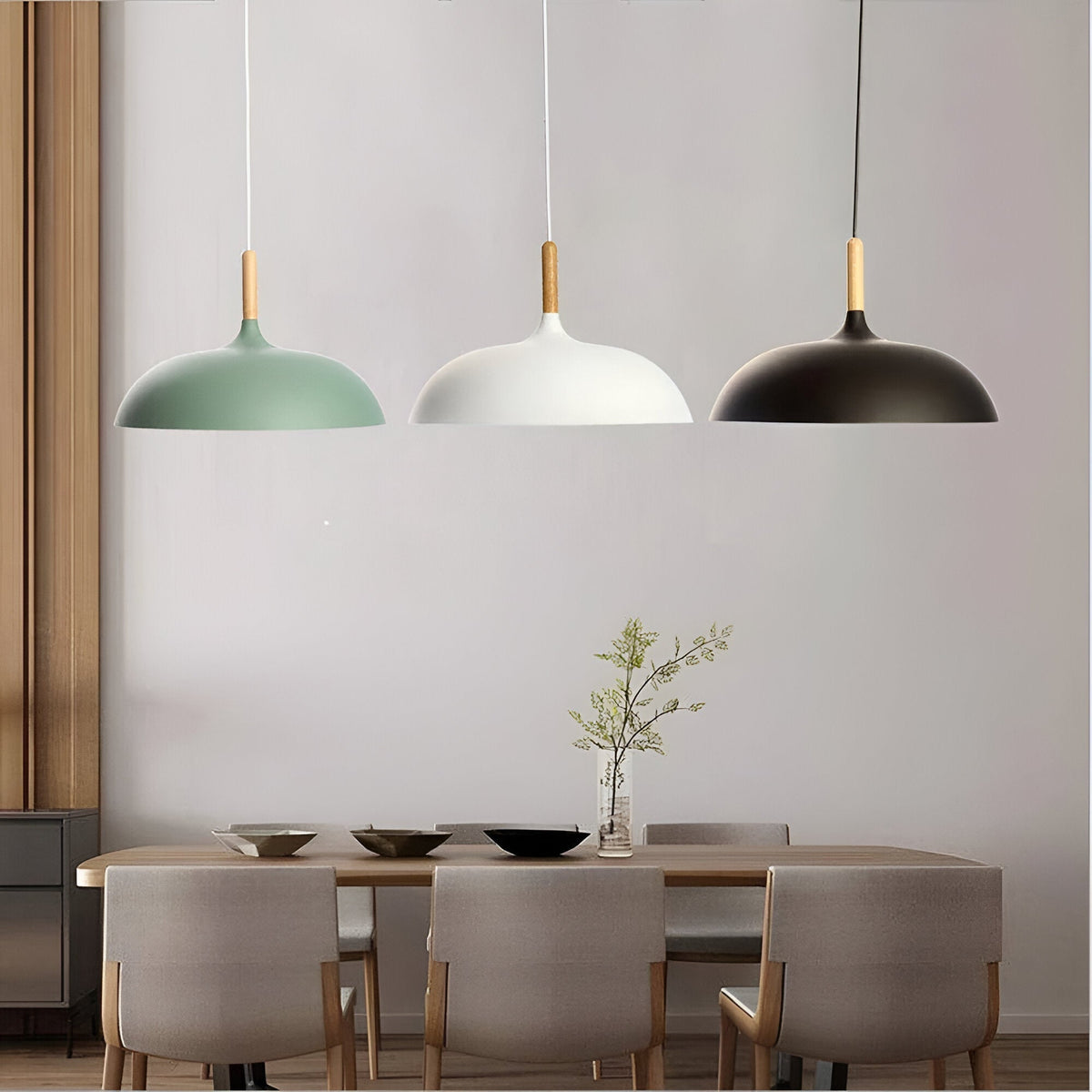 Scandinavian wooden pendant lamp warm lighting