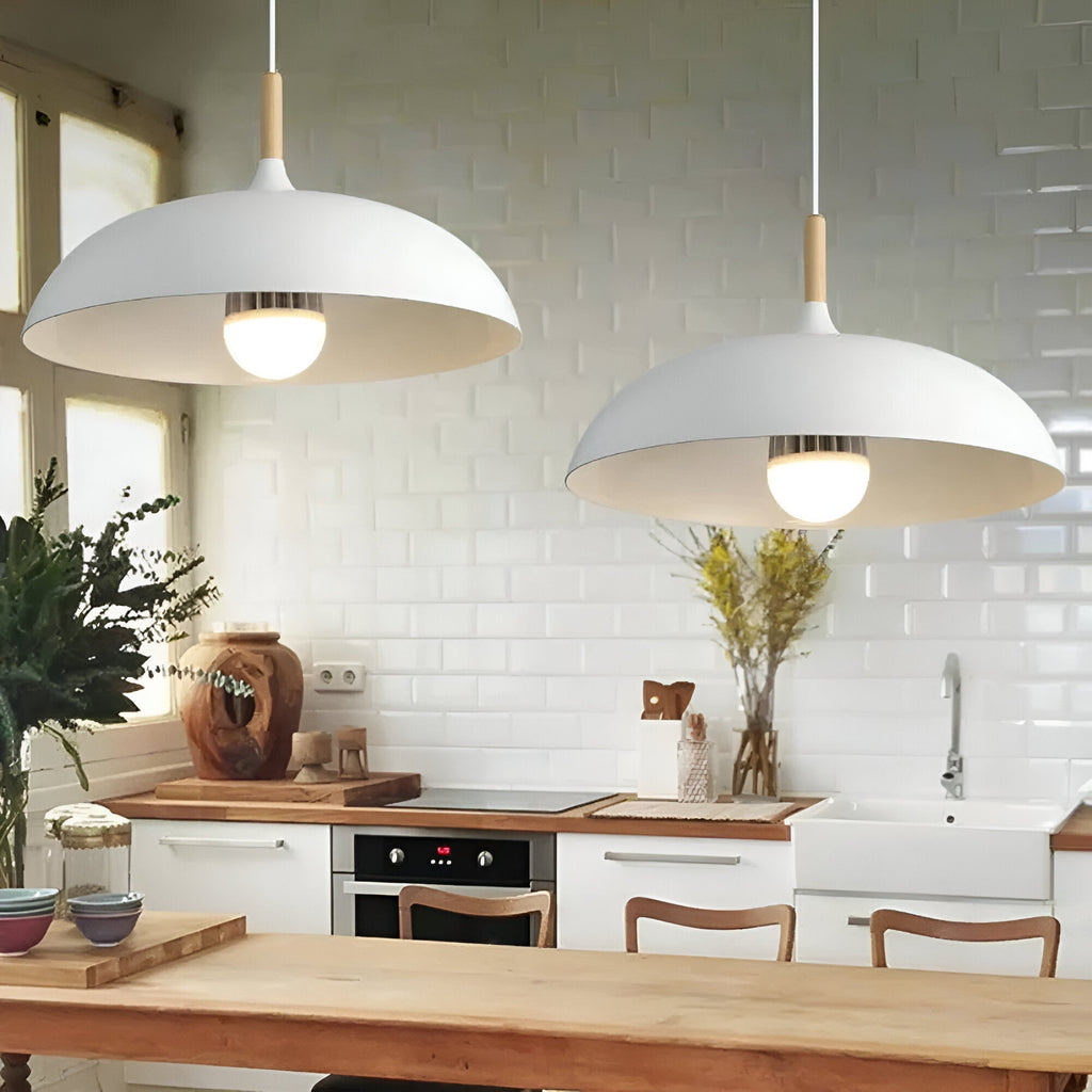 Scandinavian wooden pendant lamp warm lighting