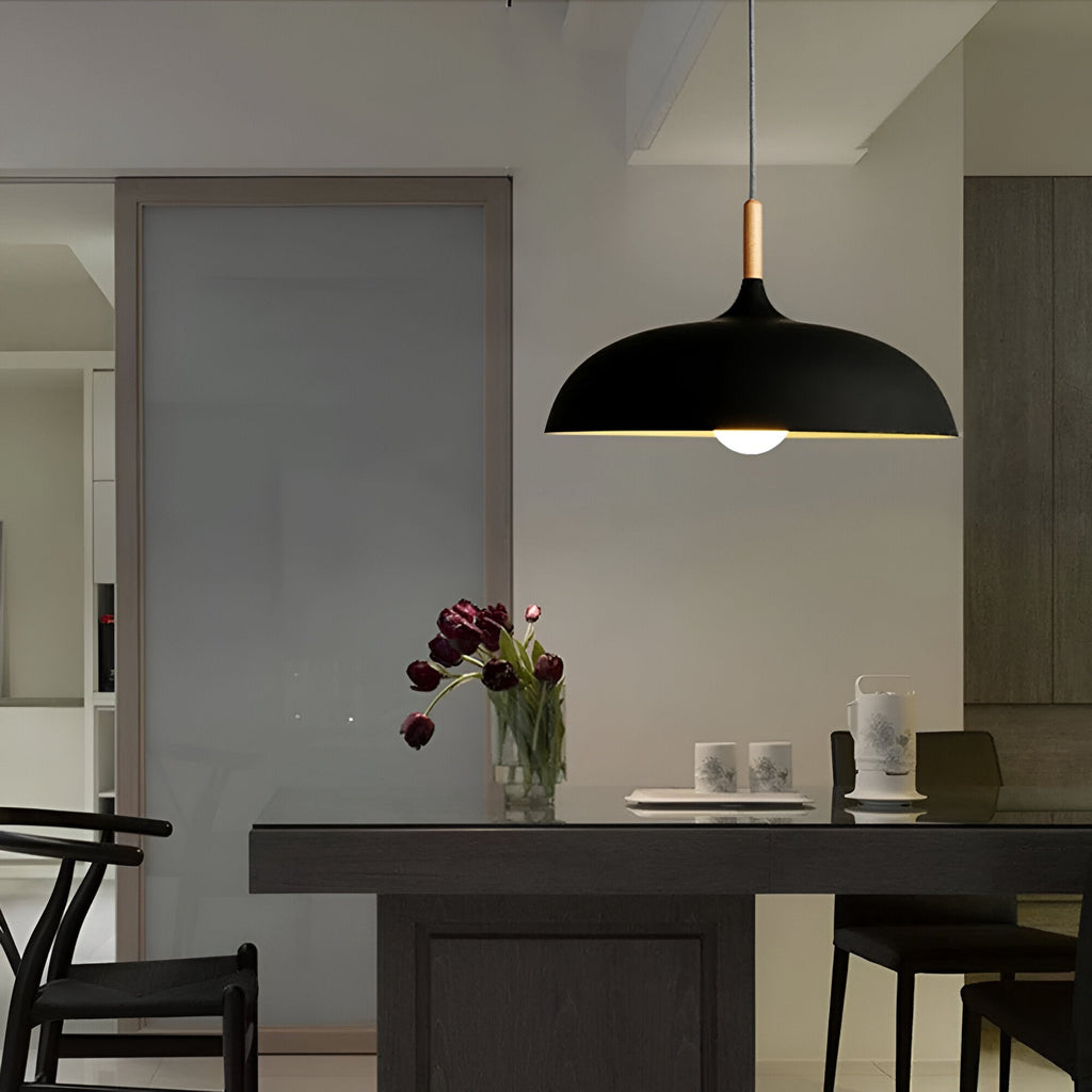 Scandinavian wooden pendant lamp warm lighting