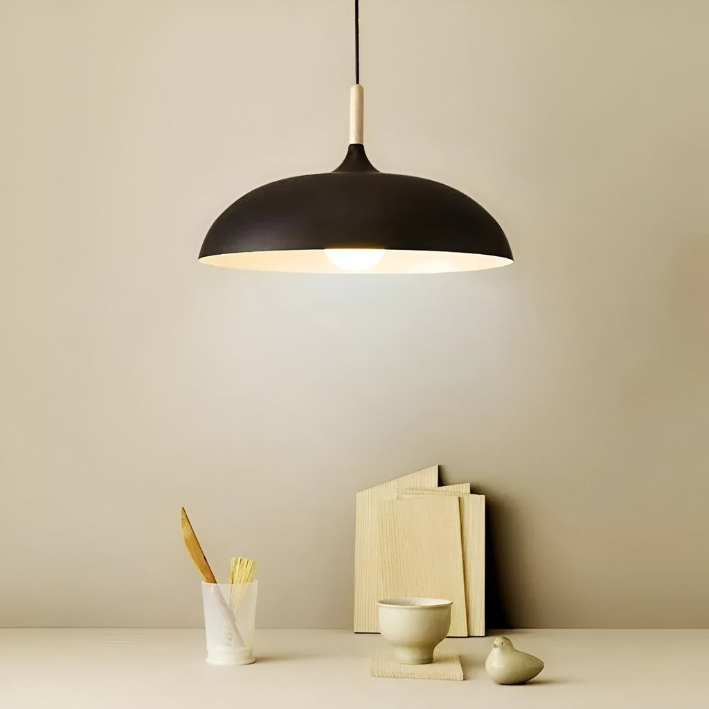 Scandinavian wooden pendant lamp warm lighting