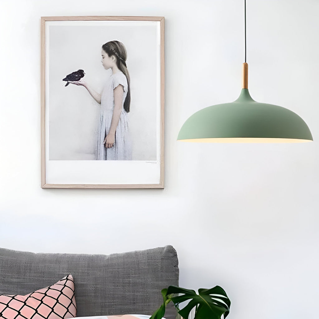 Scandinavian wooden pendant lamp warm lighting