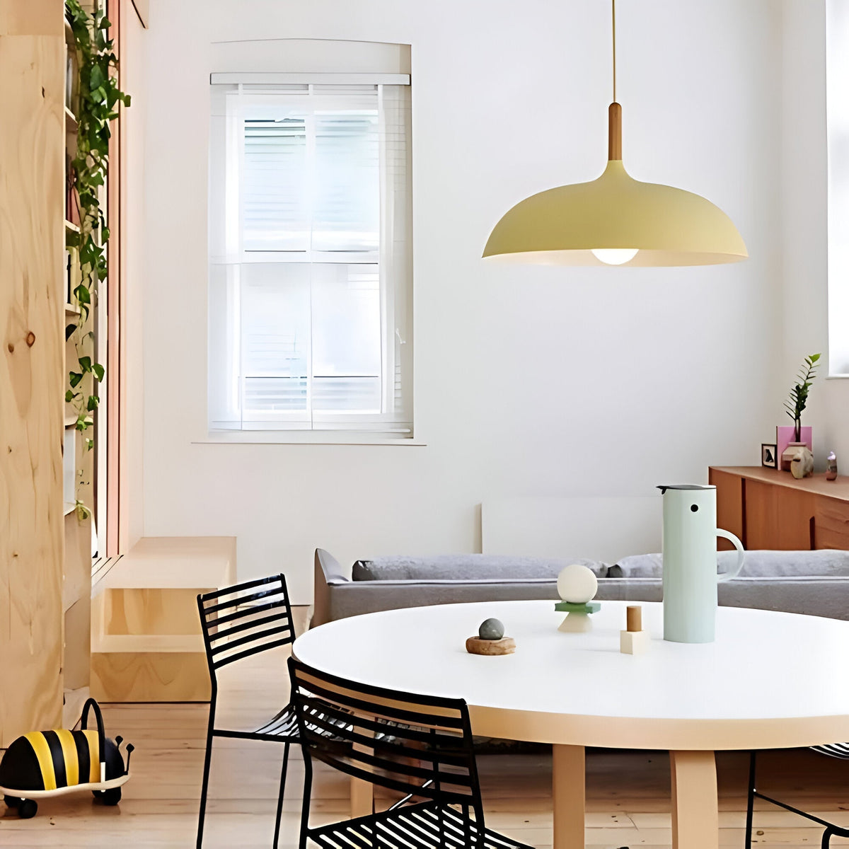 Scandinavian wooden pendant lamp warm lighting