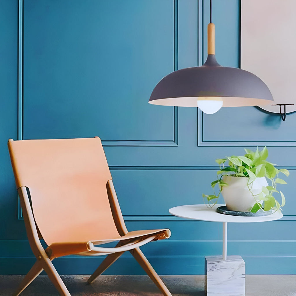 Scandinavian wooden pendant lamp warm lighting