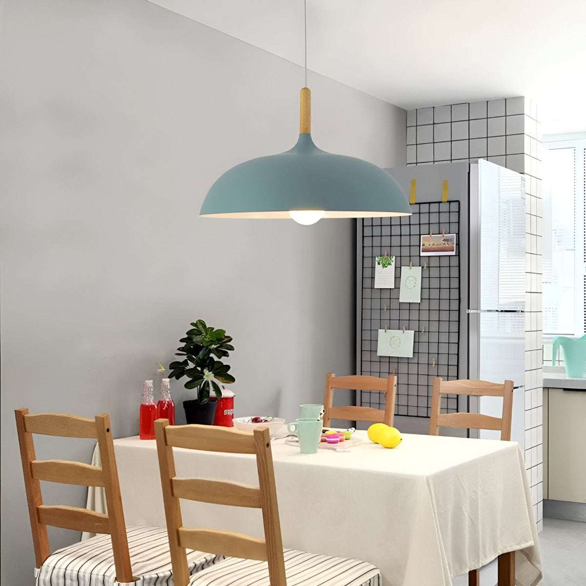 Scandinavian wooden pendant lamp warm lighting