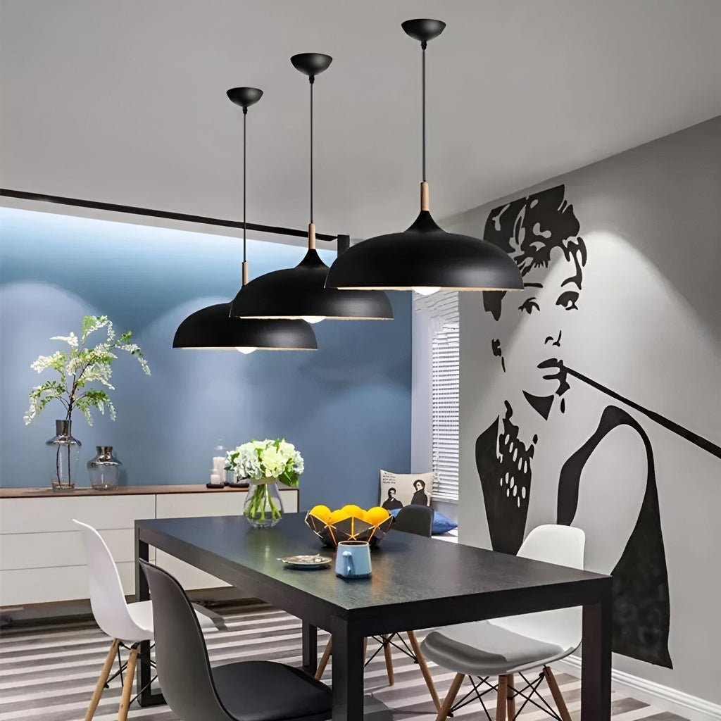 Scandinavian wooden pendant lamp warm lighting