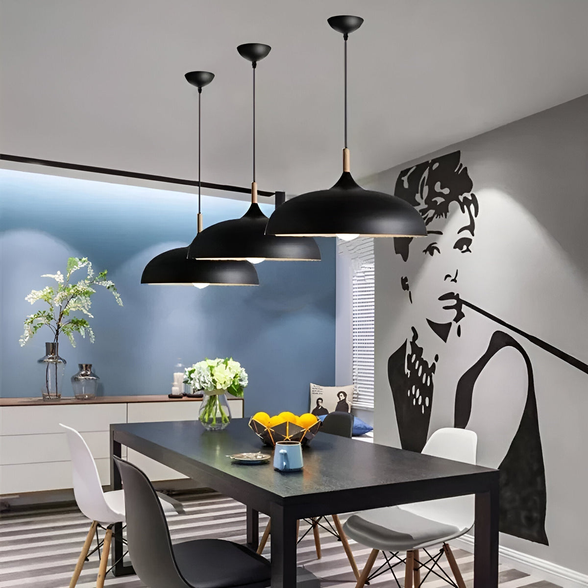 Scandinavian wooden pendant lamp warm lighting