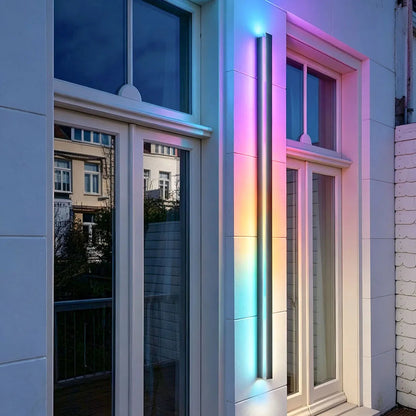 Outdoor Strip Wall Light Black Linear LED Integrated Light