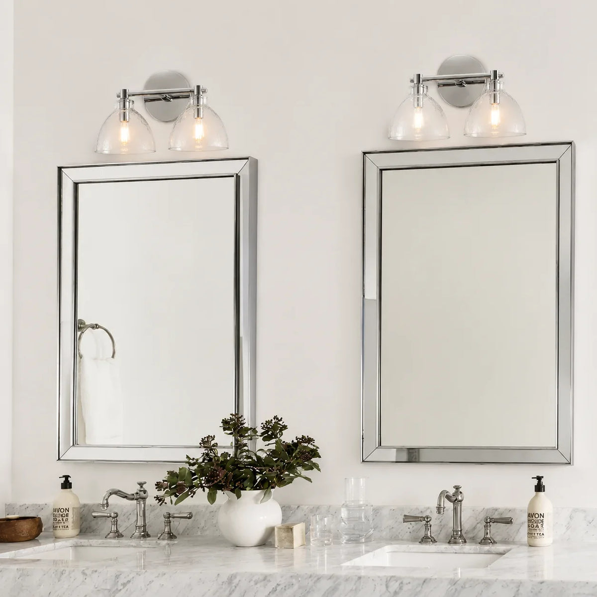 Xeno Antique Brass Recycled Glass Wall Sconce