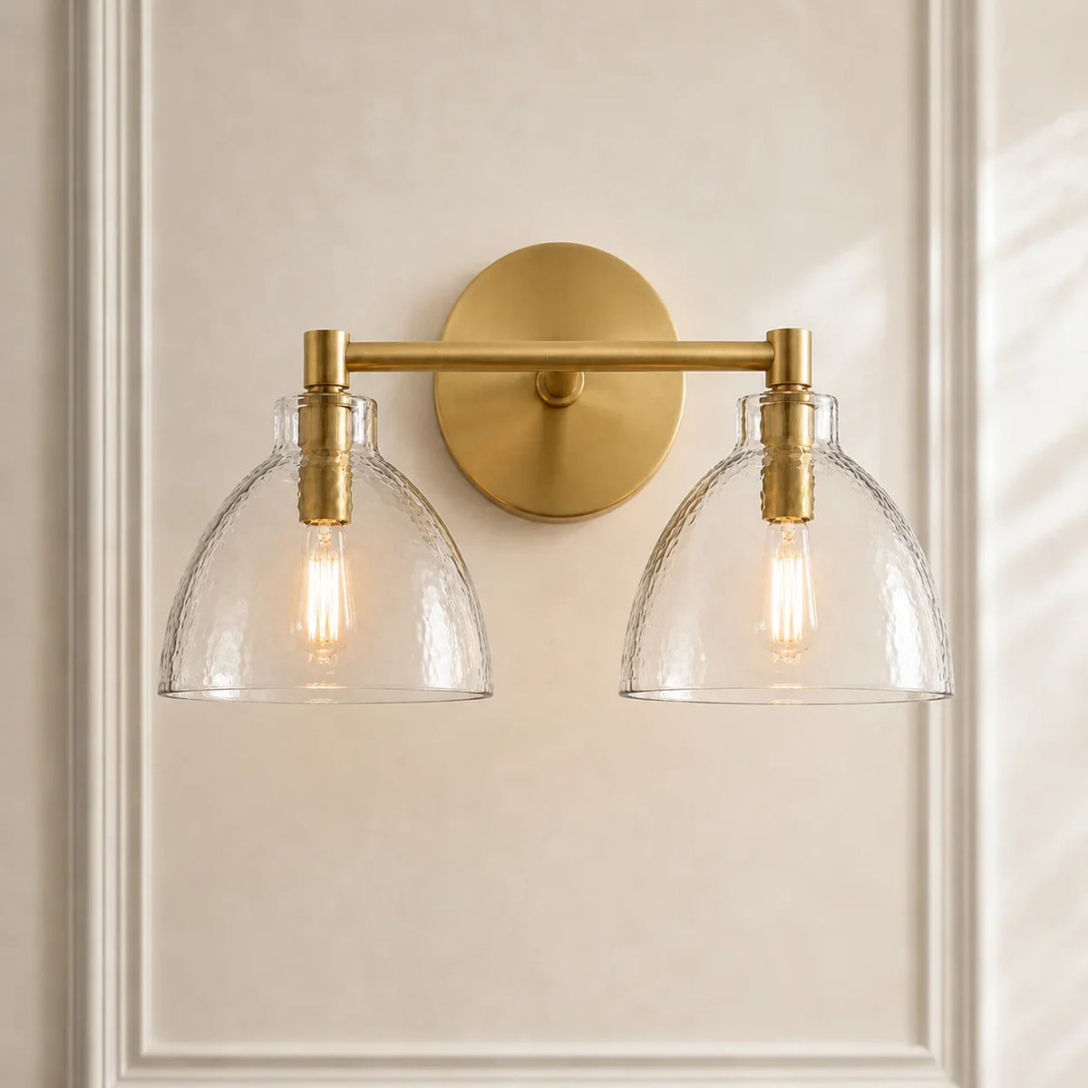 Xeno Antique Brass Recycled Glass Wall Sconce