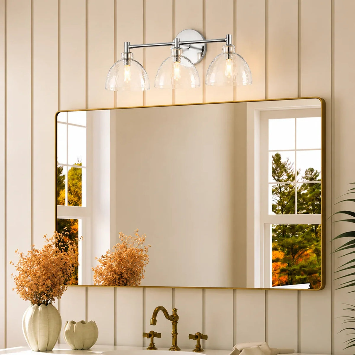 Xeno Antique Brass Recycled Glass Wall Sconce