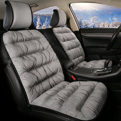 Car Seat Cushion – Quilted Plush Front Seat Cover with Headrest, Soft & Breathable, 4 Colours