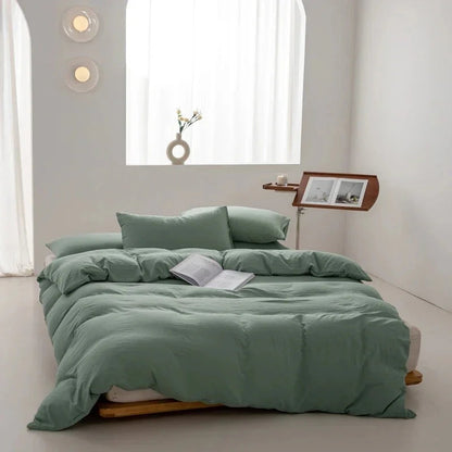 Duvet Cover Set – Plain Quilt Cover & Pillowcases, Single to King, 18 Colours