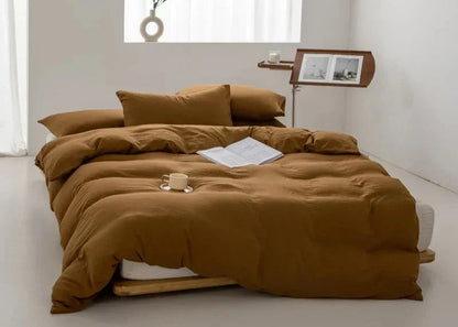 Duvet Cover Set – Plain Quilt Cover & Pillowcases, Single to King, 18 Colours