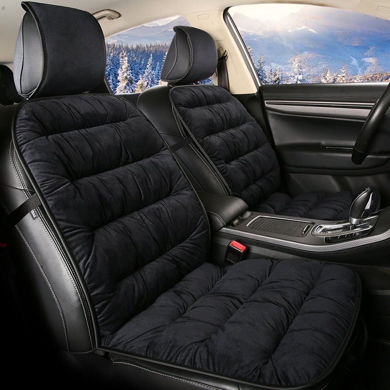 Car Seat Cushion – Quilted Plush Front Seat Cover with Headrest, Soft & Breathable, 4 Colours