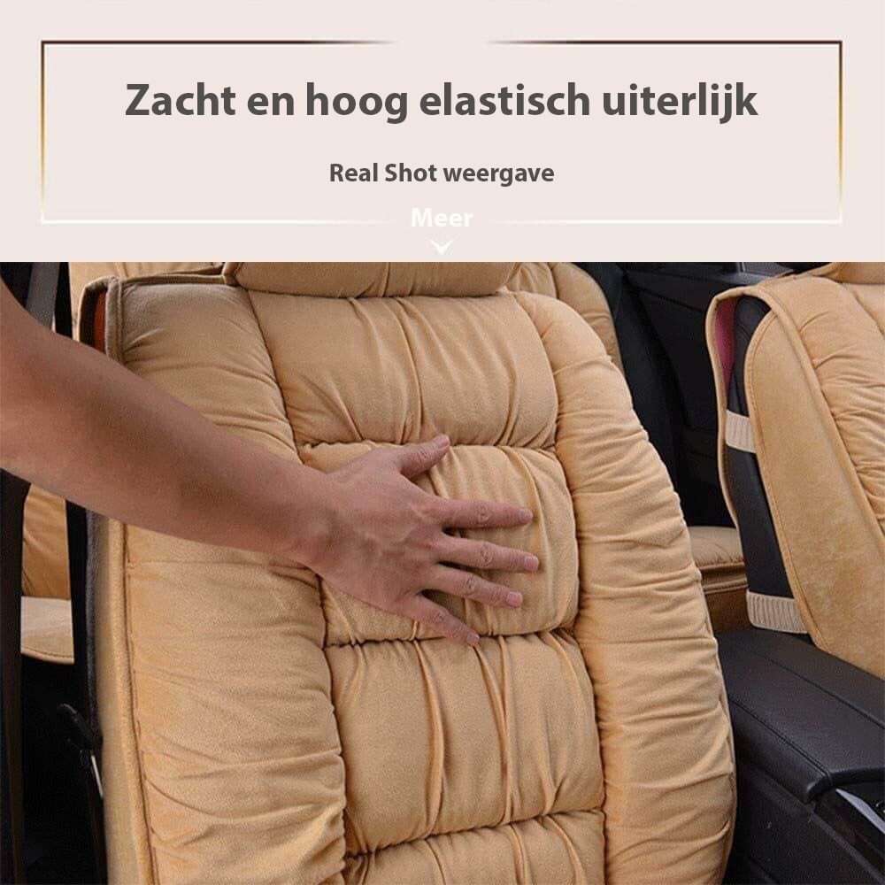 Car Seat Cushion – Quilted Plush Front Seat Cover with Headrest, Soft & Breathable, 4 Colours
