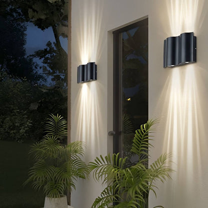 Beam Wall Light Wavy Aluminum Outdoor LED Up-Down Light