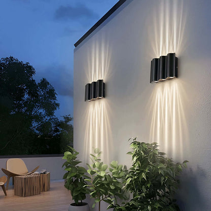 Beam Wall Light Wavy Aluminum Outdoor LED Up-Down Light