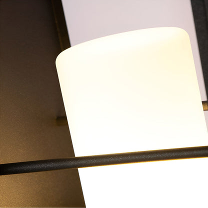 Black Lantern Outdoor Light Rectangular Frame Waterproof Lamp