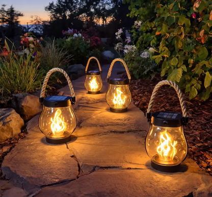 Solar Flame Torch – Flickering Flame Effect Garden Light, Auto On at Dusk, Up to 12 Hours