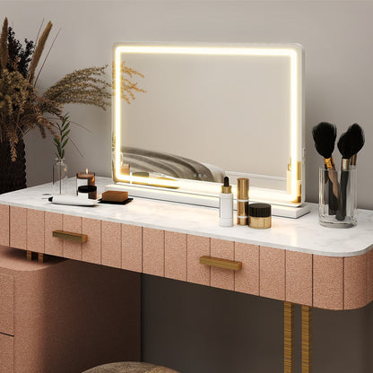 LED Vanity Mirror – Hollywood-Style Lighted Makeup Mirror, 33 × 43 to 81 × 56cm