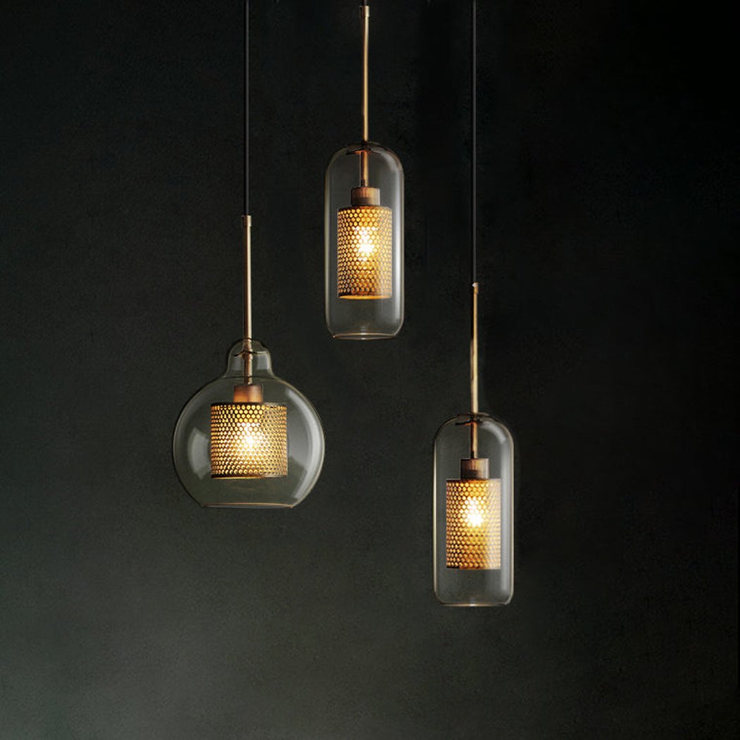 Chiswick Glass Shade Brass Fitting Pendant Light