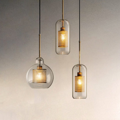 Chiswick Glass Shade Brass Fitting Pendant Light
