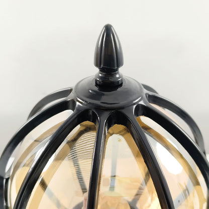 Outdoor Globe Pillar Lights Retro Glass Globe Copper Fence Post Light