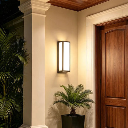 Contemporary Outdoor Wall Light Black LED Waterproof Light