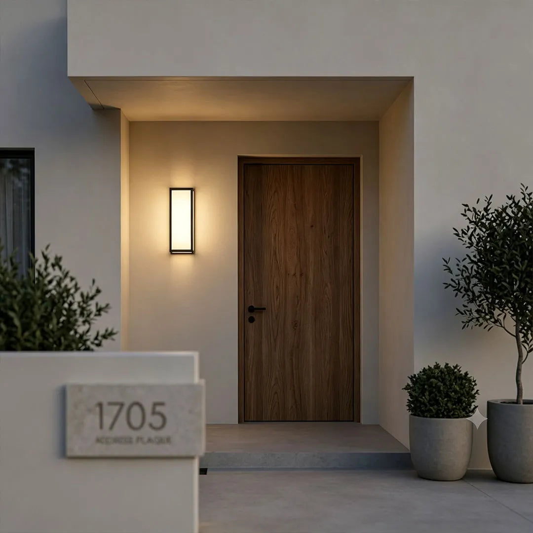 Contemporary Outdoor Wall Light Black LED Waterproof Light