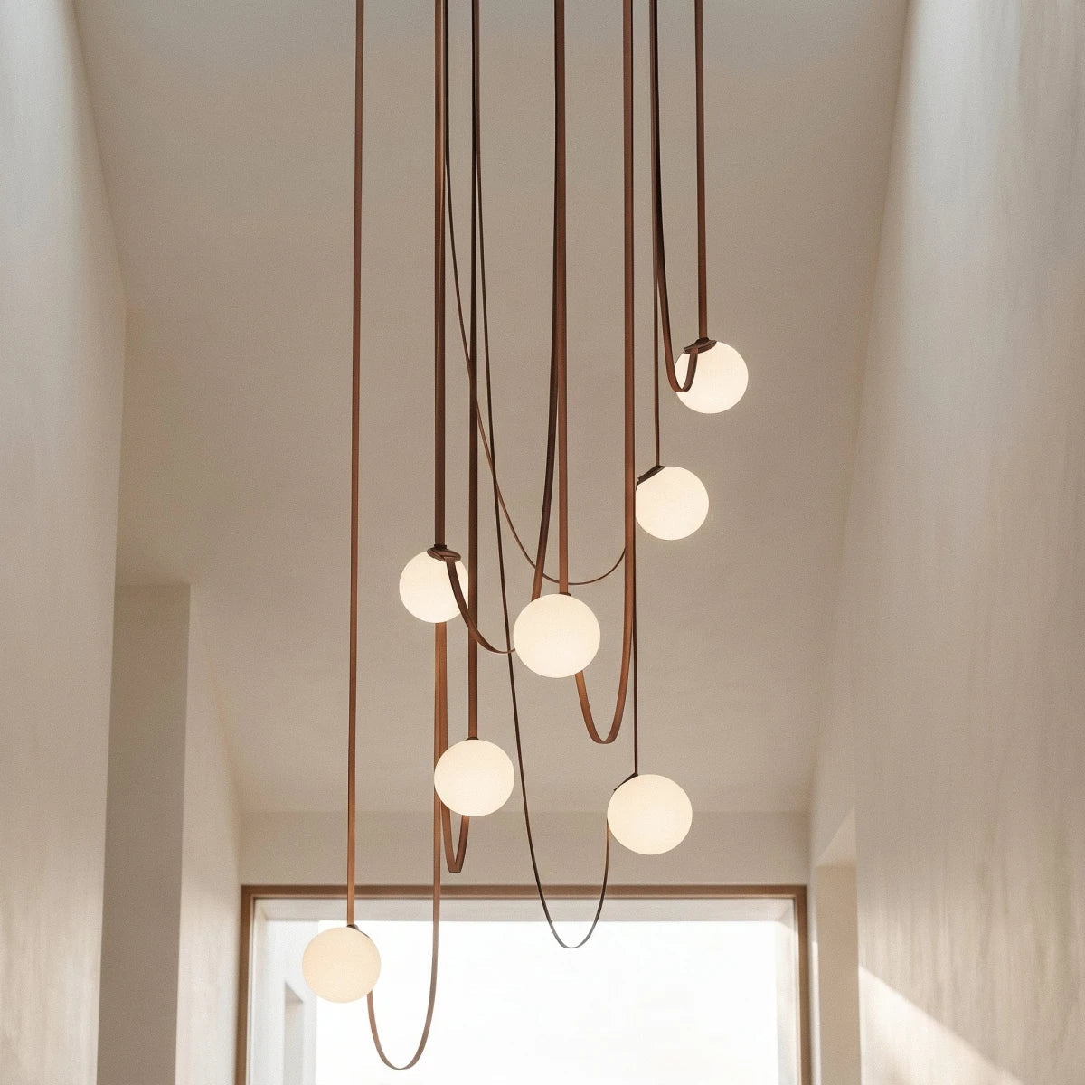 Corium Leather Glass Chandelier