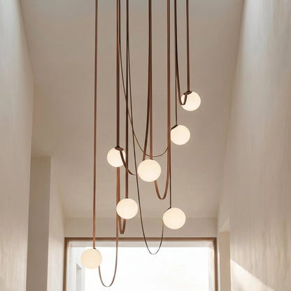 Corium Leather Glass Chandelier