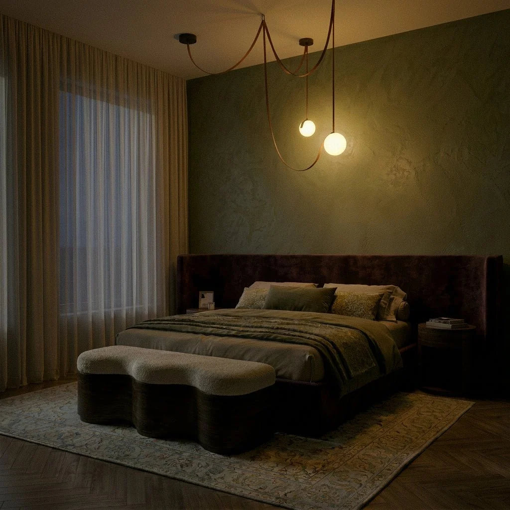 Corium Leather Glass Chandelier