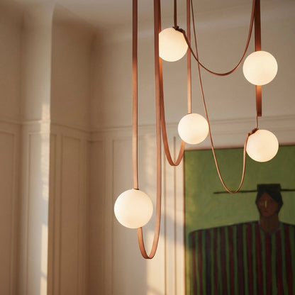 Corium Leather Glass Chandelier