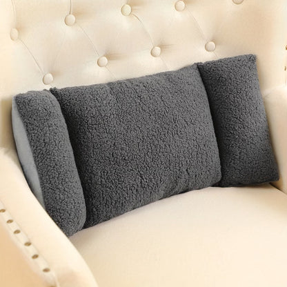 Sherpa Lumbar Pillow – Soft Back Support Cushion for Office Chair, Car & Sofa, 5 Colours
