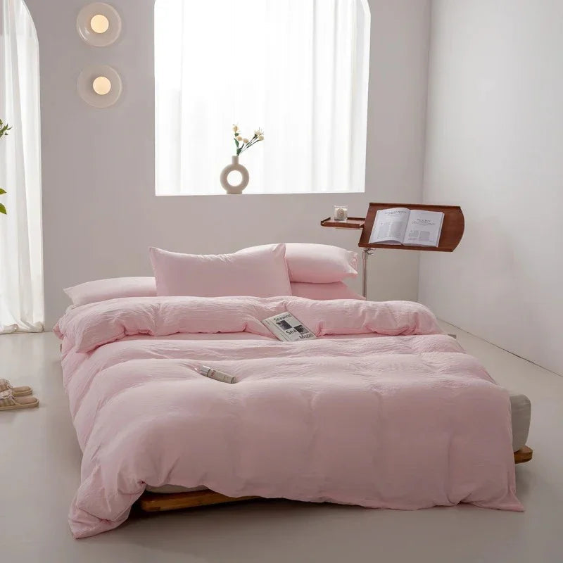 Duvet Cover Set – Plain Quilt Cover & Pillowcases, Single to King, 18 Colours