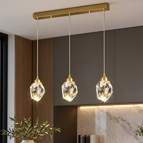 Dimmable Modern Luxury Brass Crystal Pendant Lights