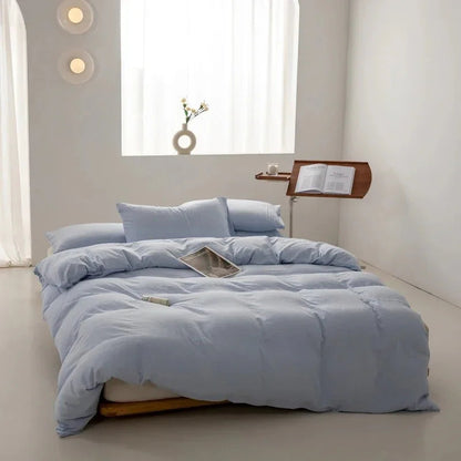 Duvet Cover Set – Plain Quilt Cover & Pillowcases, Single to King, 18 Colours