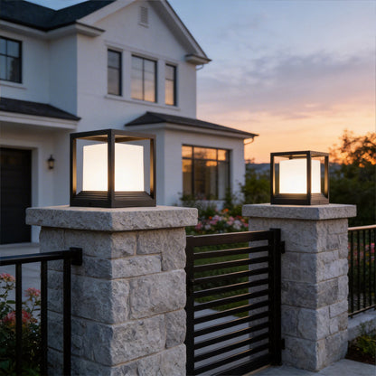 Garden Pedestal Lights Minimalist Square Waterproof LED Light