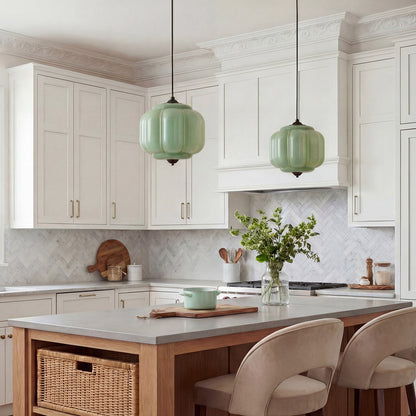 Lumi Vintage Milk Glass Oiled Brass Eloise Pendant Light