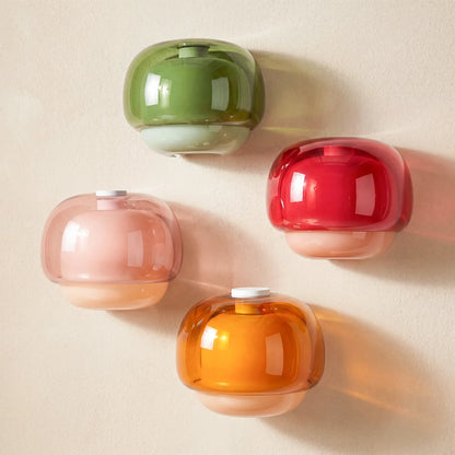 Coloured Glass Wall Light – Modern Sconce, Orange, Green, Blush, Burgundy, Yellow or Grey