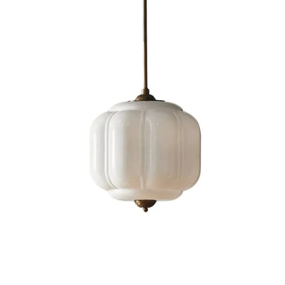 Lumi Vintage Milk Glass Oiled Brass Eloise Pendant Light