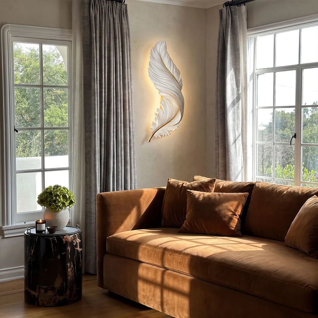 Feather Wall Lamp Modern Luxury Creative LED Art Deco Lamp