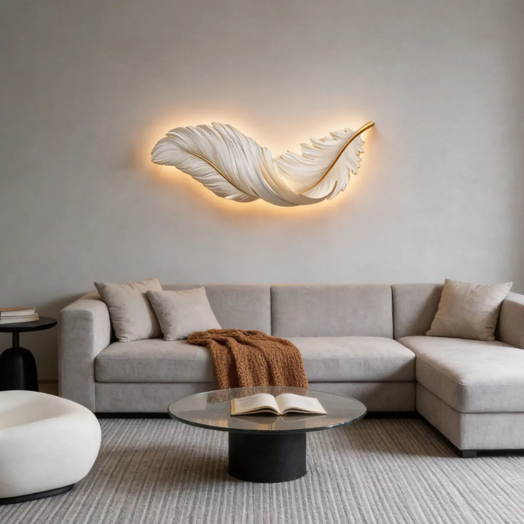 Feather Wall Lamp Modern Luxury Creative LED Art Deco Lamp