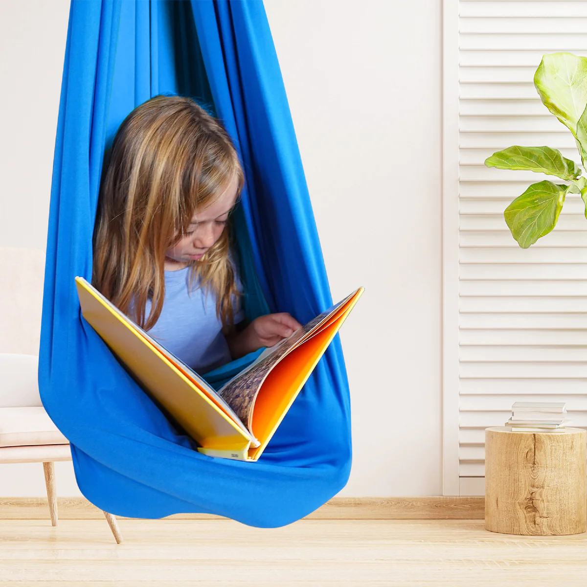 Kids Sensory Swing – Cotton Hammock Cocoon Seat, Calming Indoor Swing, 6 Colours